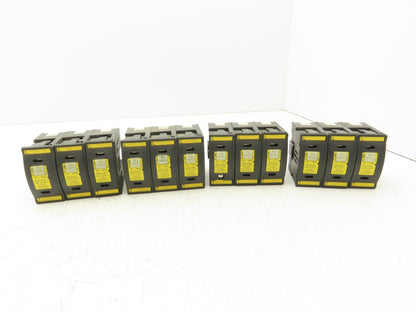 Buss JT60060 DIN Mountable Holder 35-60A Dual Element Time Delay Fuses Lot of 12