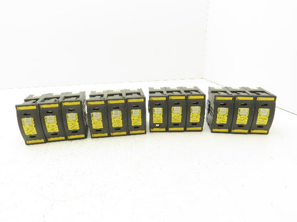 Buss JT60060 DIN Mountable Holder 35-60A Dual Element Time Delay Fuses Lot of 12