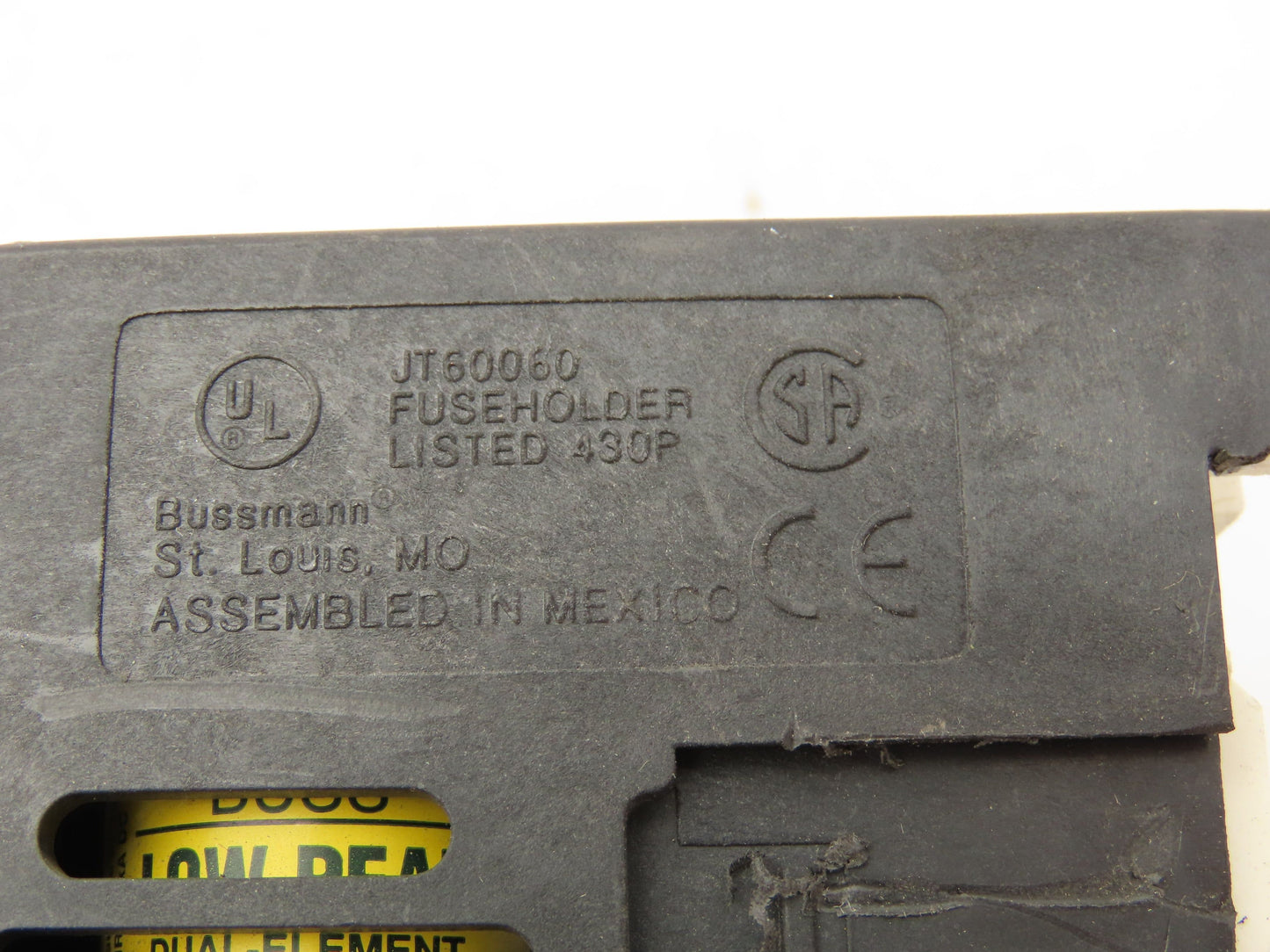 Buss JT60060 DIN Mountable Holder 35-60A Dual Element Time Delay Fuses Lot of 12