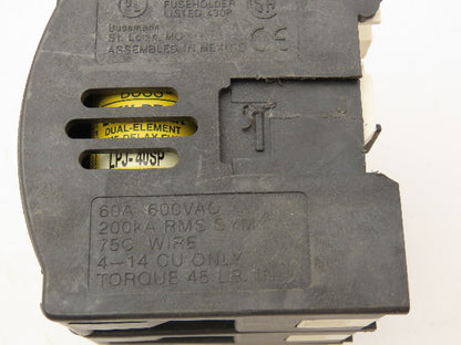 Buss JT60060 DIN Mountable Holder 35-60A Dual Element Time Delay Fuses Lot of 12