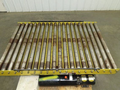 1000LB Scissor Lift Table 64" Travel 38x60" Gravity Roller Conveyor Top 3Ph