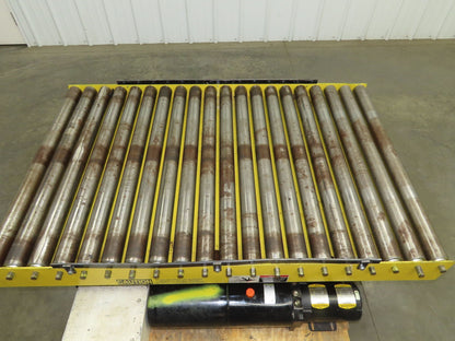 1000LB Scissor Lift Table 64" Travel 38x60" Gravity Roller Conveyor Top 3Ph