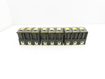 Buss JT60060 DIN Mountable Holder 35-60A Dual Element Time Delay Fuses Lot of 9