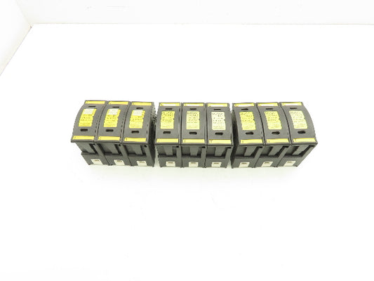Buss JT60060 DIN Mountable Holder 35-60A Dual Element Time Delay Fuses Lot of 9