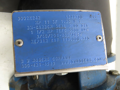 Scot MP 11 SF Cast Iron Centrifugal Pump 1.25x 1" NPT 1.5Hp 460V 3PH 56J