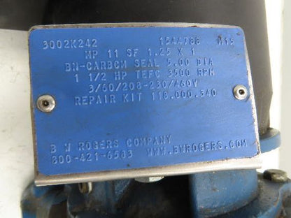 Scot MP 11 SF Cast Iron Centrifugal Pump 1.25x 1" NPT 1.5Hp 460V 3PH 56J