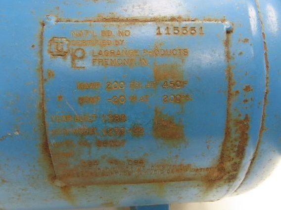 Dayton 1Z984B Compressed Air Receiver Tank 15 Gal 200 PSI Horizontal