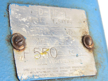 Worthington D1012 D-Line Centrifugal Pump 1.5"x 1" Flanged 7.5Hp 460V 3PH 213T