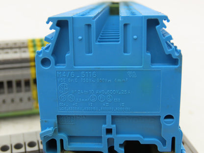 Entrelec M4/6 5116 Terminal Block DIN Rail 24-10AWG 4mm² 600V 25A Lot of 112