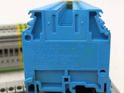 Entrelec M4/6 5116 Terminal Block DIN Rail 24-10AWG 4mm² 600V 25A Lot of 112
