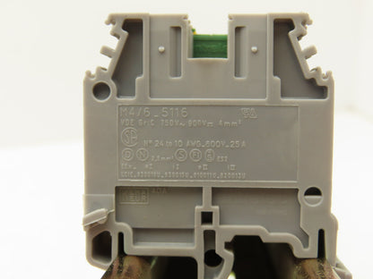 Entrelec Terminal Block Connector DIN Rail 24-10AWG 4mm² 600V 25A Lot of 179