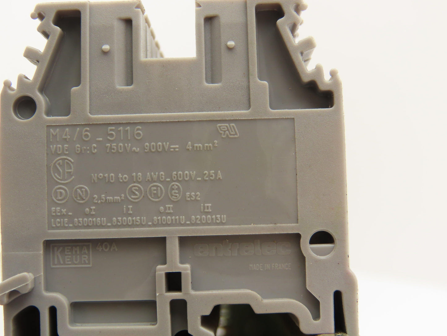 Entrelec Terminal Block Connector DIN Rail 10-18AWG 4mm² 600V 25A Lot of 153