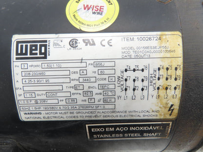 Scot 1211 Cast Iron Centrifugal Pump 1.25x 1" NPT 1.5Hp 460V 3PH 56J