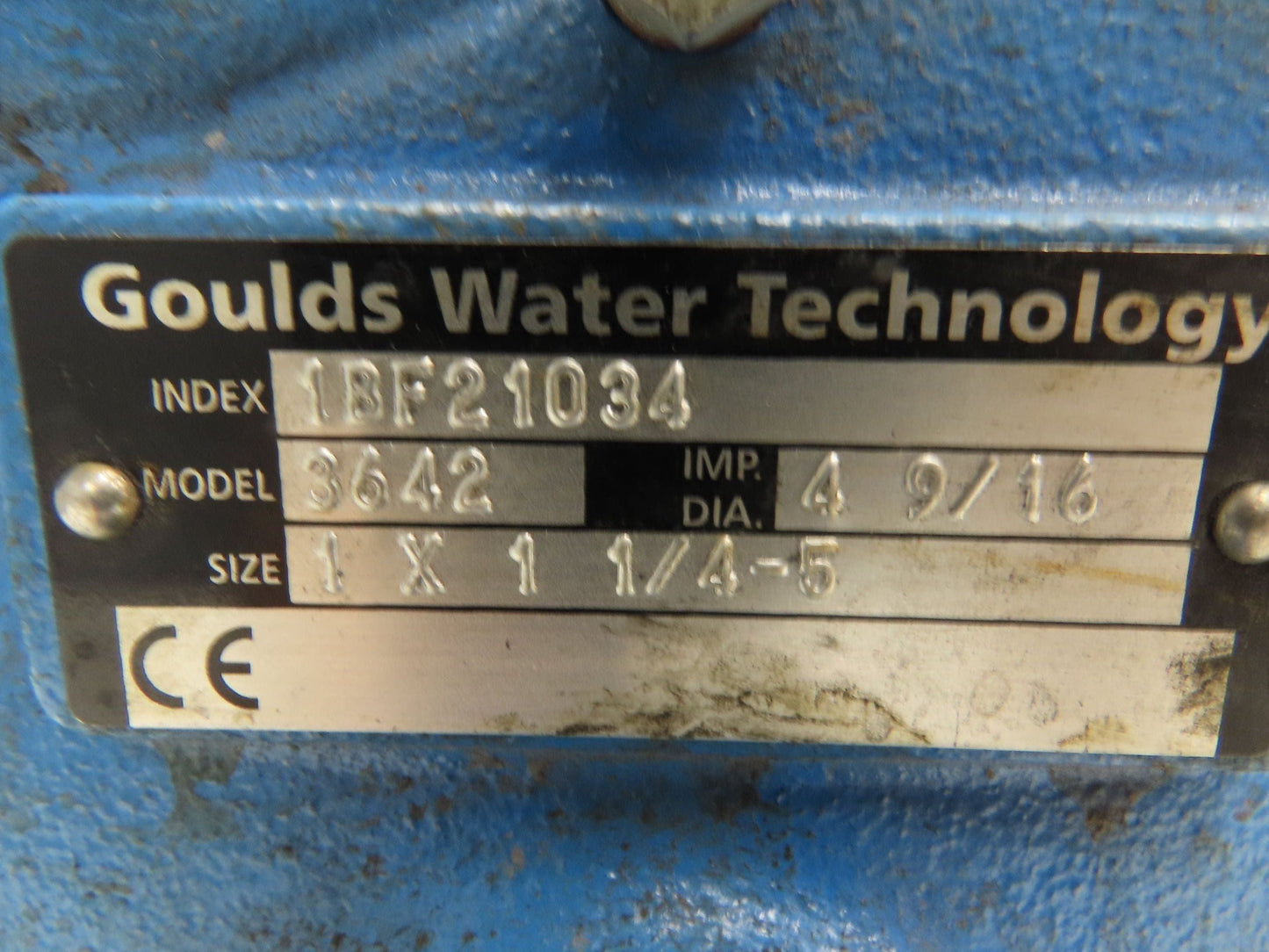 Goulds 3642 1BF21034 Cast Iron Centrifugal Pump 1.25x 1" NPT 1Hp 460V 3PH 56J