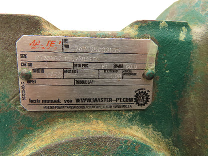 Master Power Transmission 056WM12F60 Gearbox 60:1 = 29 RPM RH Flanged Output 56C