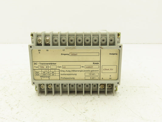 Knick 7206-A1 DC Isolation Amplifier 110VAC to 10VDC