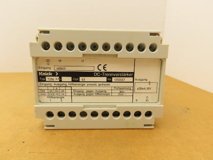 Knick 7206-A1 DC Isolation Amplifier 110VAC to 10VDC