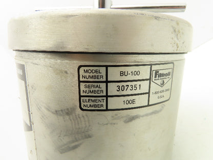 Filtroil BU-100 CHP High Pressure Hydraulic By-Pass Oil Filter