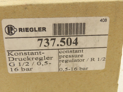 Riegler 737.504 Constant Pressure Regulator 1/2 "NPT 230 PSI