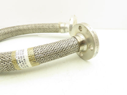 Viraj 1-1/4" x 36" 316L Stainless Steel Braided Flex Hose Flanged Ends 150lb