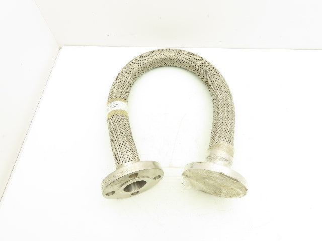 Viraj 1-1/4" x 36" 316L Stainless Steel Braided Flex Hose Flanged Ends 150lb
