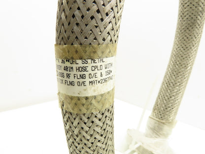 Viraj 1-1/4" x 36" 316L Stainless Steel Braided Flex Hose Flanged Ends 150lb