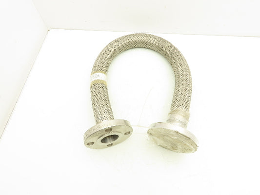 Viraj 1-1/4" x 36" 316L Stainless Steel Braided Flex Hose Flanged Ends 150lb