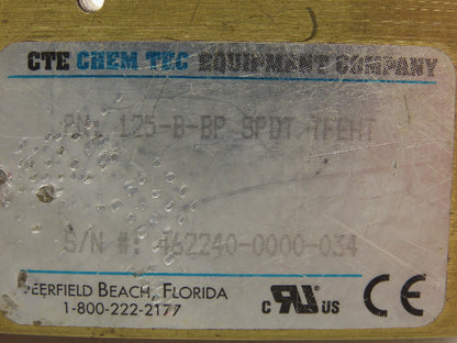 ChemTec 125-B-BP-SPDT-TFEHT Bypass Adjustable Flow Monitor
