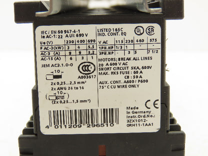 Siemens 3RT1016-2BB42 Contactor 24VDC Coil 9A 400VAC 4kW 3Pole Lot Of 9