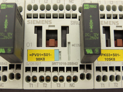 Siemens 3RT1016-2BB42 Contactor 24VDC Coil 9A 400VAC 4kW 3Pole Lot Of 9