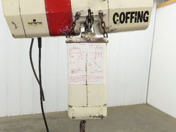 Coffing EC 4016 3 2 Ton Electric Chain Hoist 10' Travel 16 FPM 230/460 Volt 3 Ph