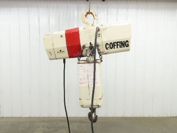 Coffing EC 4016 3 2 Ton Electric Chain Hoist 10' Travel 16 FPM 230/460 Volt 3 Ph