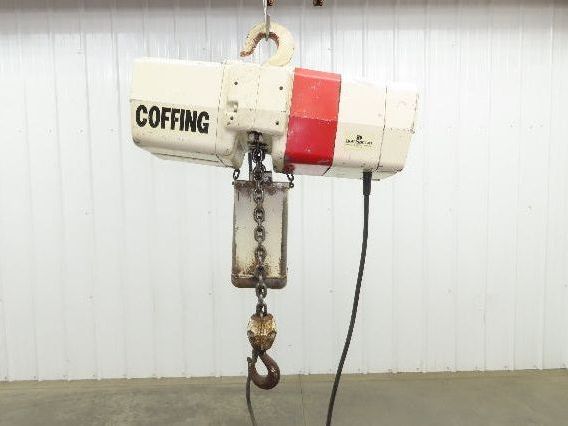 Coffing EC 4016 3 2 Ton Electric Chain Hoist 10' Travel 16 FPM 230/460 Volt 3 Ph