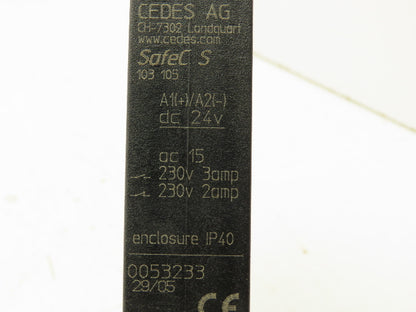 Cedes SafeC S 103 105 Safety Relay 24VDC Coil 230VAC 3A NO 2A NC IP40