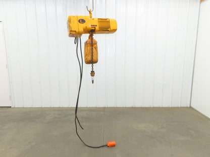 Harrington NER005LD 1/2 Ton Electrc Chain Hoist 14/5 FPM 2 Speed 9' Lift 3PH