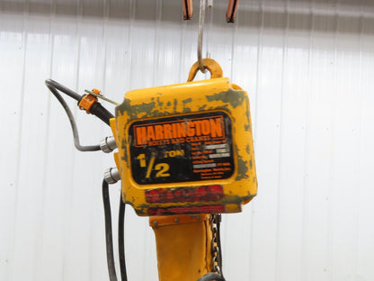 Harrington NER005LD 1/2 Ton Electrc Chain Hoist 14/5 FPM 2 Speed 9' Lift 3PH