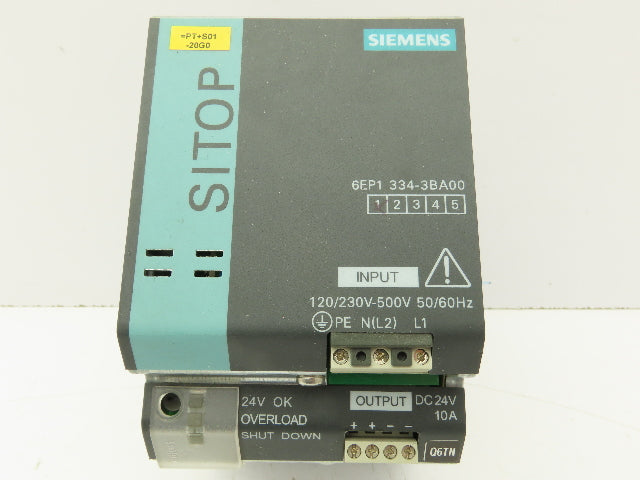 Siemens 1P6EP1334-3BA00 Sitop 10A Power Supply 1/2PH Input 24VDC 240W Out