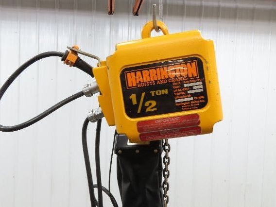 Harrington NER005LD 1/2 Ton Electrc Chain Hoist 14/5 FPM 2 Speed 11' Lift 3PH