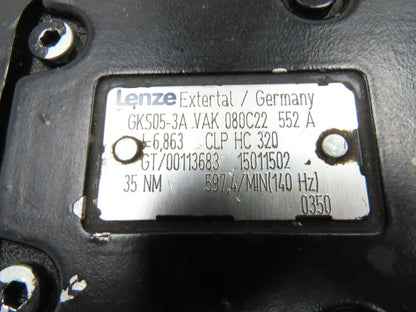 Lenze MCA 14L41-RS0B0 Servo Gear Motor 597 RPM 3.1Hp 390V 3PH 6.8:1 GKS05-3A