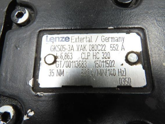 Lenze MCA 14L41-RS0B0 Servo Gear Motor 597 RPM 3.1Hp 390V 3PH 6.8:1 GKS05-3A