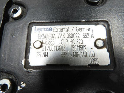 Lenze MCA 14L41-RS0B0 Servo Gear Motor 597 RPM 3.1Hp 390V 3PH 6.8:1 GKS05-3A