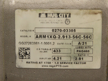 Hub City ARM1XQ-2.913-56C-56C Helical Ratio Multiplier 2.9:1 Parallel Reducer