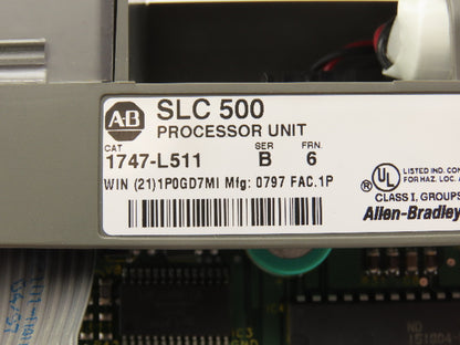 Allen Bradley 1747-L511 SLC 500 SLC 5/01 CPU Processor Controller Ser B Rev 6