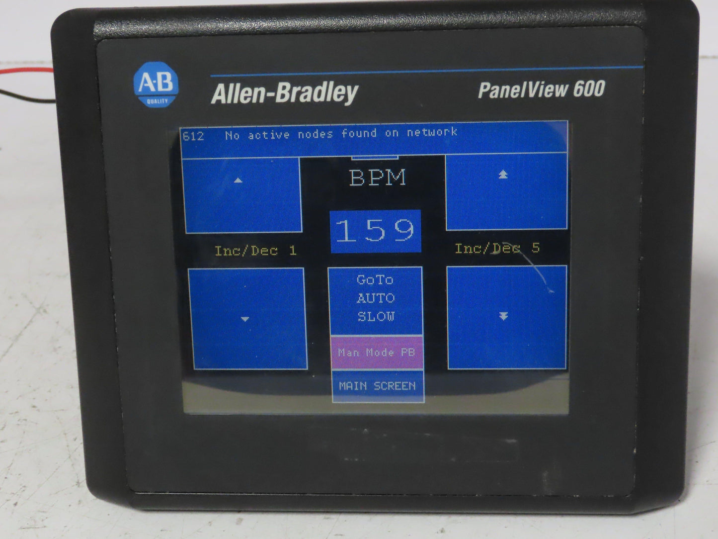 Allen Bradley 2711-T6C9L1 PanelView 600 Touch Screen PLC HMI Ser/Rev B Frn 4.41