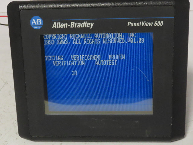 Allen Bradley 2711-T6C9L1 PanelView 600 Touch Screen PLC HMI Ser/Rev B Frn 4.41