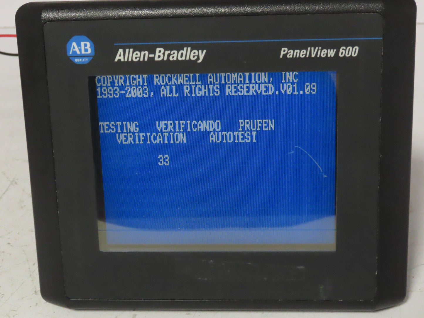 Allen Bradley 2711-T6C9L1 PanelView 600 Touch Screen PLC HMI Ser/Rev B Frn 4.41
