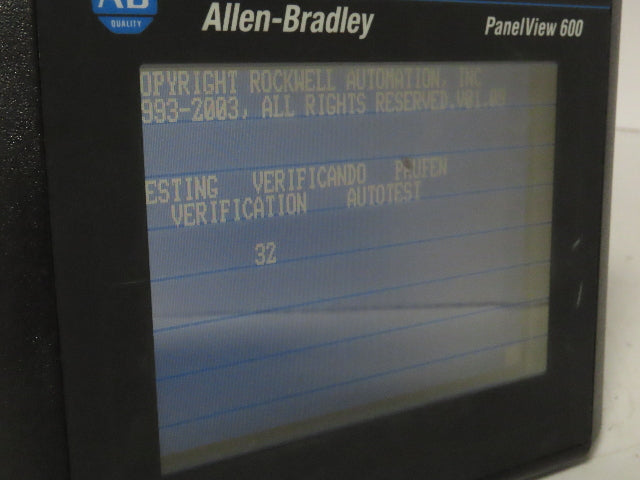 Allen Bradley 2711-T6C9L1 PanelView 600 Touch Screen PLC HMI Broken Touch Panel