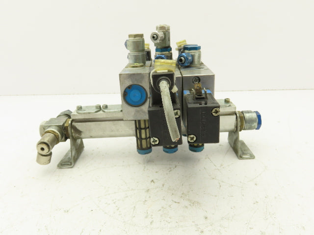 Festo JMVH-5-1/4 B Pneumatic Solenoid Valve 24VDC 6-Station Manifold PAL-1/4-6