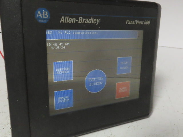 Allen Bradley 2711-T6C1L1 PanelView 600 Touch Screen PLC HMI SerB RevC Frn 4.43