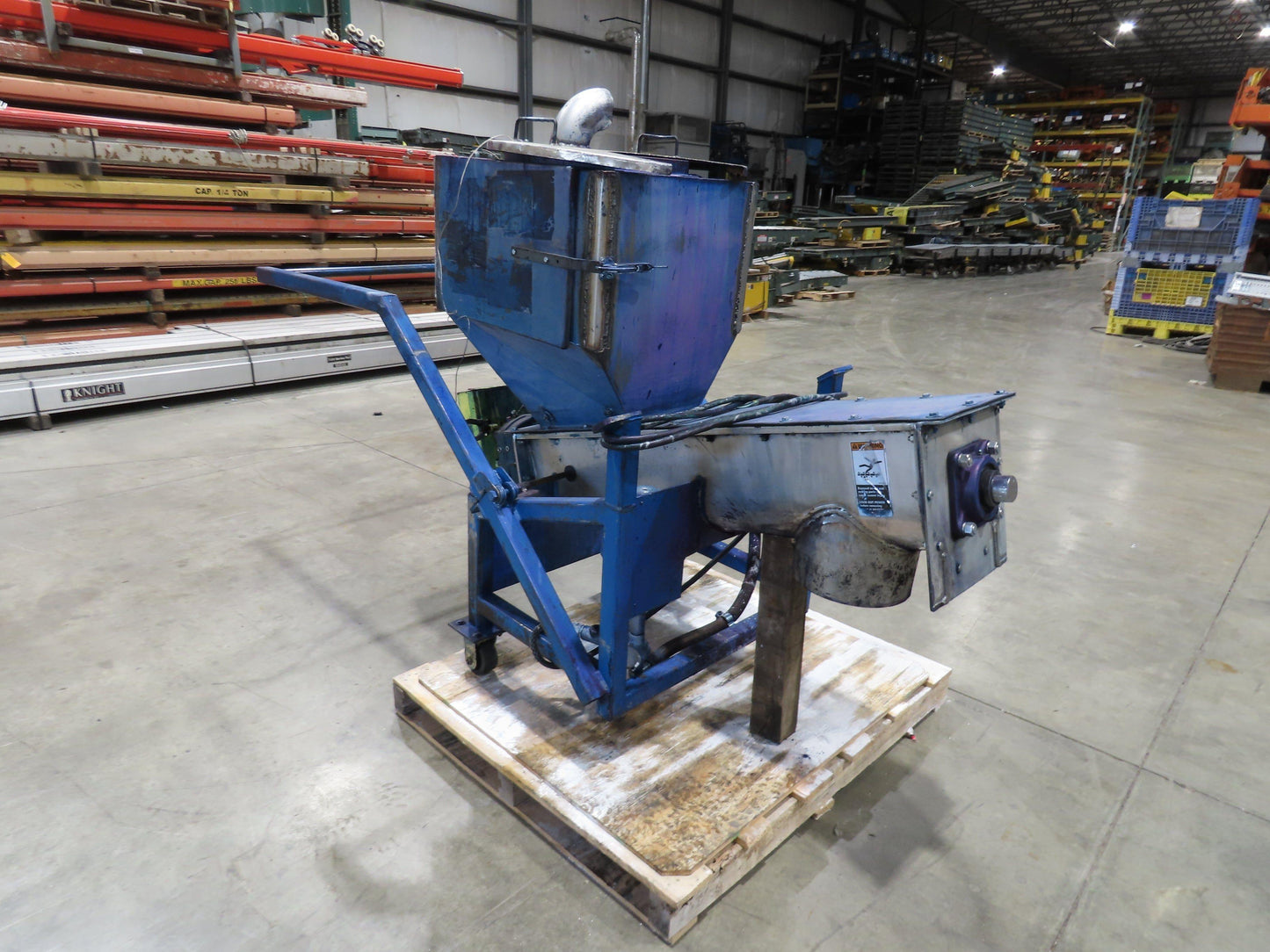 Portable Screw Auger Dry Bulk Feed Hopper Manual Push Cart 115/230V 1PH